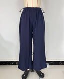 Stretched-Waist Wide-Leg Sportswear Pants