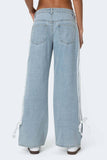 Wide-Leg Straight Leg Jeans With Side Stretch