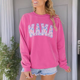 Womens Letter Pattern Pullover Round Neck Hoodie