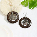 SIMPLE AND FASHIONABLE HOLLOW BLACK SHELL EARRINGS_CWMM4256