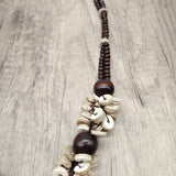 BOHEMIAN COCONUT WOOD BEAD NECKLACE_CWMM4846