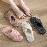 FURRY CROSS STRAP COTTON SLIPPERS_CWSHS0823