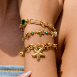 STARFISH ZIRCON BRACELET IN TITANIUM STEEL_CWAJE4622