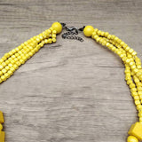 HANDMADE WOODEN SQUARE BEADS MULTI LAYER NECKLACE_CWMM4850