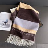 Winter Plaid Colorblock Tassel Scarf Wrap Unisex_Cwasc03273