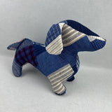HANDCRAFTED INDIGO PATCHWORK FABRIC ANIMAL DOLL_CWMM6041