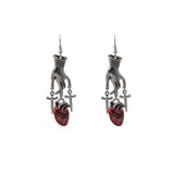 DARK STYLE PERSONALITY CLAW CROSS HEART EARRINGS_CWAJE1864