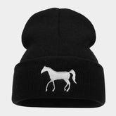 HORSE EMBROIDERY WARM COLD OUTDOOR KNITTED HAT_CWAH2090