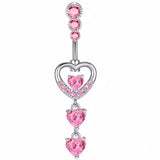 BUTTERFLY CZ BELLY RING WITH STAINLESS STEEL BAR_CWMM9250