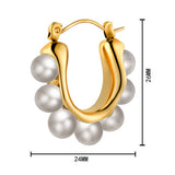 18K GOLD PEARL HUGGIE HOOP EARRINGS_CWAJE0573