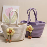 CASUAL FLOWER PORTABLE STRAW BAG_CWAB1870