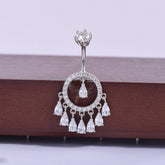 TEARDROP TASSEL NAVEL RING LUXURY PIERCING_CWMM9369