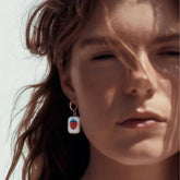 STRAWBERRY SQUARE EARRINGS COPPER PLATED_CWAJE4987