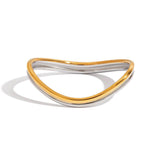 GOLD SILVER WAVE BANGLE IN 18K STAINLESS STEEL_CWAJE4782