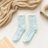NON SHEDDING THICK SOLID COLOR MID TUBE SOCKS_CWMS0972