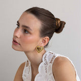 Trendy Irregular Heart Zircon Earrings 18K Gold