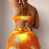 Tie-Dye Bikini Set 3 Piece With Mesh Skirt_Cwmw0143
