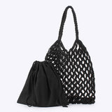 FASHION MESH BEACH BAG HANDMADE WOVEN SHOULDER BAG_CWAB4668