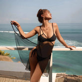 MESH BEACH COVER UP SEXY ONE PIECE MULTI WAY DRESS_CWBLS048