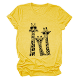 Womens Giraffe Print Casual Summer T-Shirt