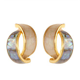 COLORFUL ABALONE INLAID SILVER NEEDLE EARRINGS_CWMM4291