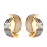 COLORFUL ABALONE INLAID SILVER NEEDLE EARRINGS_CWMM4291