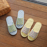 FLORAL COTTON LINEN SLIPPERS WITH SOFT SOLE_CWSHF0174