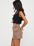 Washed Denim Mini Skirt With Elegant Temperament