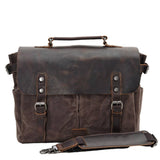 Vintage Waxed Canvas Camera Satchel With Leather_Cwab5572