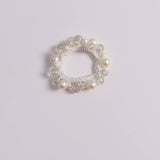 SWEET CUTE WRINKLED PEARL HAIR TIE SIMPLE NEW BAND_CWAHA6777