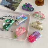Tulip Lily Rose Hair Claw, Acrylic Flower Clip