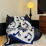 MUSICAL NOTE TWO COLOR KNITTED WARM THROW BLANKET_CWMM2373