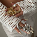 NEW WRINKLED THREE DIMENSIONAL LOVE ALLOY RING_CWMM3241