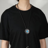 CREATIVE FLOWER ADJUSTABLE LEATHER NECKLACE_CWMM4596