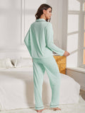 Women Pajama Set Long Sleeve Top And Pants