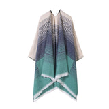 FASHIONABLE SHAWL IMITATION CASHMERE SLIT CAPE_CWASC2226