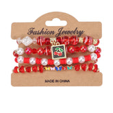 CHERRY BUTTERFLY CHARM LAYERED BRACELET_CWAJE2227