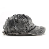 Washed Distressed White Denim Baseball Cap Outdoor_Cwah1855