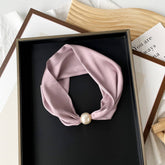 SILKY PRINT SCARF NECKLACE PEARL MAGNETIC CLASP_CWASC0820