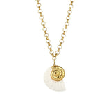 BOLD OCEAN STEEL NECKLACE WITH STARFISH SHELL_CWMM8852