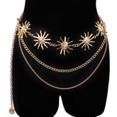 METAL SUNFLOWER WAIST CHAIN BODY CHAIN_CWMM0650