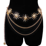 METAL SUNFLOWER WAIST CHAIN BODY CHAIN_CWMM0650