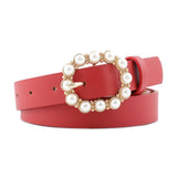 W 0.91"Pearl Buckle Slender Belt For Dresses_Cwabe0197