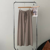 Straight Knit Pants With Rough Edge Design