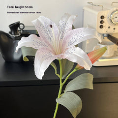 Vintage Autumn Artificial Lily With Bud And Bloom_Cwmm6504
