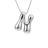 HIP HOP 26 LETTERS PENDANT NECKLACE SILVER CHAIN_CWMM5865