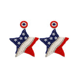 Vintage American Flag Handwoven Earrings