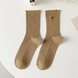 Women'S Preppy Style Socks With Lace Embroidery_Cwms1113