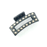 9CM RECTANGULAR FAUX LEATHER STUDDED HAIR CLAW_CWAHA6366