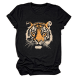 Women Summer Tee With Stylish Tiger Print_Cwttsl0494
